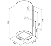 Campana Hood Pared "Tube" 17" (43 cm) Marca: Elica Modelo: PRF0007783A Color: Acero Inoxidable ($1,333 USD)