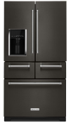 Refrigerador French Door 36" (90 cm) Marca: KitchenAid Modelo: KRMF706EBS Color: Negro Inoxidable