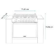 Estufa Gas Empotrable 30" (80 cm) Marca: IO Mabe Modelo: EMC80170S0 Color: Acero Inoxidable