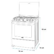 Estufa de piso para Empotrar 30" (76 cm) Marca: Mabe Modelo: EMH7613DBS0
