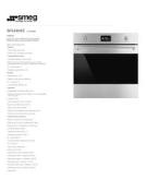 Horno Eléctrico 24" (60 cm) Marca: Smeg Modelo: SF6301TVX Color: Acero Inoxidable