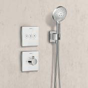 Termostato Empotrable de Gran Caudal Linea Shower Select Glass  Marca: Hansgrohe Modelo: 15734400 Color: Blanco/Cromo