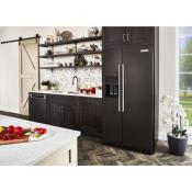 Refrigerador Duplex Side By Side Empotrable 30" (76 cm) Marca: KitchenAid Modelo: KRSC703HBS Color: Negro Inoxidable