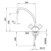 Monomando Dual Marca: Teka Modelo: LASER (LS 912) Color: Cromo