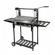 Asador de Carbon 58cm tipo Argentino Plegable marca Hobby Grill modelo Bariloche Negro (Incluye fun