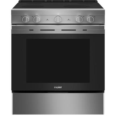 Estufa Eléctrica Slide In  30" (76 cm) Marca: Haier Modelo: QCSS740RNSS Color: Acero Inoxidable (06 2026)