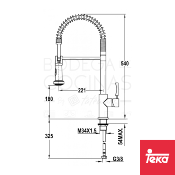 Monomando Profesional Cocina Marca: Teka Modelo: INX 939 Color: Acero Inoxidable