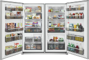 Combo Pareja (3 Pzas) Refrigerador + Congelador + Trim 66" (177 cm) Marca: Frigidaire Pro Modelos: FPRU19F8WF + FPFU19F8WF + TRMKTEZ2LV79 Color: Acero Inoxidable