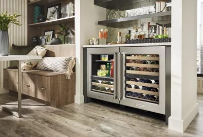 Cava de Vinos 24" (60 cm) apertura derecha Marca: KitchenAid Modelo: KUWR214KSB Color: Negro Inoxidable (2025 07)