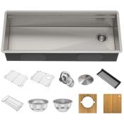 Tarja 1 Tina 57" (140 cm) Marca: KRAUS Modelo: KWU120-45 Color: Acero Inox (2,175 USD) (05 2026)