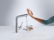 Llave Mezcladora Monomando de Cocina Hansgrohe Metris Select 14883800 Acero Inoxidable