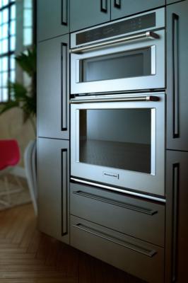 Horno Doble Horno Convección + Microondas Multifunción 30" (76 cm) Marca: Kitchen Aid Modelo: KOCE500ESS Color: Acero Inoxidable