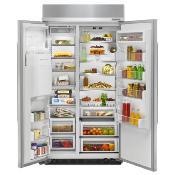 Refrigerador Duplex Side by Side Empotrable 42" (105 cm) Marca: KitchenAid Modelo: KBSD602ESS Color: Acero Inoxidable