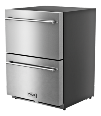 Cajones congeladores Empotrable interior o exterior 24" Marca: THOR Modelo: TRZ24U Color: Acero Inoxidable