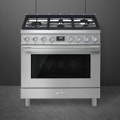 Estufa Gas Piso 36" (90 cm) Marca: Smeg Modelo: CPF36UGMX Color: Acero Inoxidable (2025 06)
