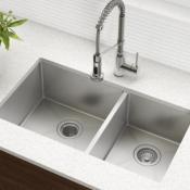 Tarja 2 Tinas 33" (73 cm) Marca: KRAUS Modelo: KHU103-33 Color: Acero Inox (747 USD) (05 2026)