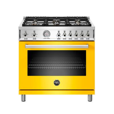 Estufa Gas Profesional 36" (90 cm) Marca: Bertazzoni Modelo: PROF366GASGIT Color: Amarillo ($9,146 USD)