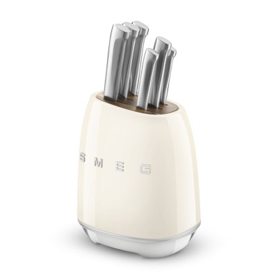 SET de cuchillería  Marca: Smeg Modelo: KBSF02  Color: Crema  (07 2026)