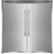 Combo Pareja (3 Pzas) Refrigerador + Congelador + Trim 66" (177 cm) Marca: Frigidaire Pro Modelos: FPRU19F8WF + FPFU19F8WF + TRMKTEZ2LV79 Color: Acero Inoxidable