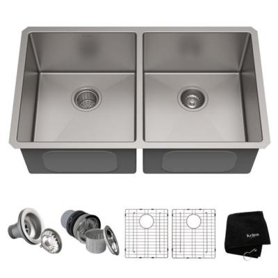 Tarja 2 Tinas 33" (73 cm) Marca: KRAUS Modelo: KHU102-33 Color: Acero Inox (749 USD) (05 2026)