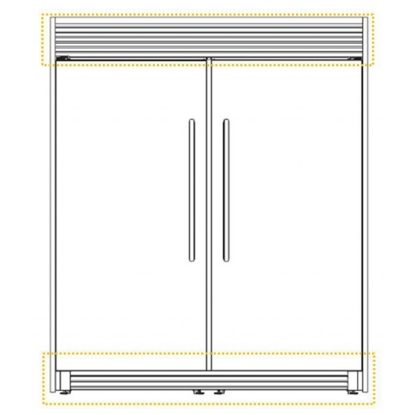 Trim para Refrigeradores Gemelos Whirlpool 1175 x 1290 SKT60M Acero Inox DF