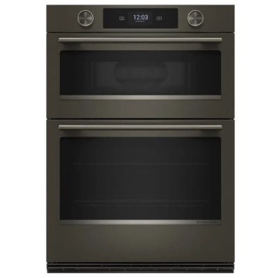 Horno Doble Horno Convección + Microondas Multifunción 30" (76 cm) Marca: Kitchen Aid Modelo: KOEC730SBE  Color:  Black Ore (negro mate premium) (07 2026)