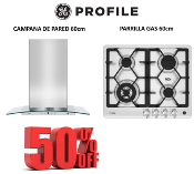 Paquete Combo de Parrilla + Campana 60cm PROFILE CGP6016P3I + PGP64TI0 Color: Inoxidable