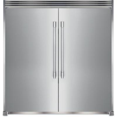 Combo Pareja (3 Pzas) Refrigerador + Congelador + Trim 66" (177 cm) Marca: Frigidaire Pro Modelos: FPRU19F8WF + FPFU19F8WF + TRMKTEZ2LV79 Color: Acero Inoxidable