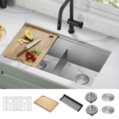 Tarja 1 Tina 33" (83 cm) Marca: KRAUS Modelo: KWU112-33 Color: Acero Inox (822 USD) (05 2026)