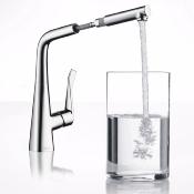 Llave Mezcladora Monomando de Cocina Hansgrohe Metris 14821000 con Extraible Acabado Cromo