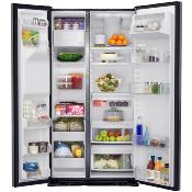 Refrigerador Side by Side 36" (90 cm) Marca: HAIER Modelo: GNM26AETFSS Color: Gris (2025 08)