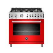 Estufa Gas Profesional 36" (90 cm) Marca: Bertazzoni Modelo: PROF366GASROT Color: Rojo ($9,146 USD)