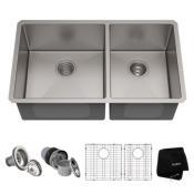 Tarja 2 Tinas 33" (73 cm) Marca: KRAUS Modelo: KHU103-33 Color: Acero Inox (747 USD) (05 2026)