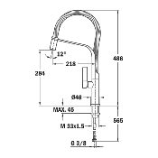 Monomando Profesional Marca: Teka Modelo: FO 999 Color: Cromo