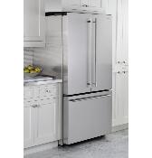 Refrigerador Bottom Freezer French Door de Piso Minimalist 36" (90 cm) Marca: Monogram Modelo: ZWE23ESNSS Color: Acero Inoxidable ($9,749 USD).