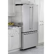 Refrigerador Bottom Freezer French Door de Piso Minimalist 36" (90 cm) Marca: Monogram Modelo: ZWE23ESNSS Color: Acero Inoxidable ($9,749 USD).