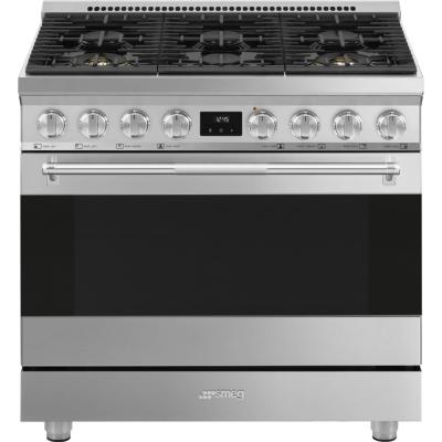 Estufa Gas Piso 36“ Marca: Smeg Modelo: SPR36UGMX Color: Acero Inoxidable (09 2026)