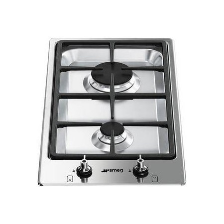 Parrilla Modular 2 Quemadores a Gas 12" (30 cm) Marca: Smeg Modelo: PGF32G Color: Acero Inoxidable