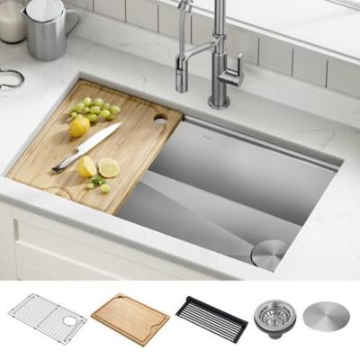 Tarja 1 Tina 32" (80 cm) Marca: KRAUS Modelo: KWU110-32  Color: Acero Inox (706 USD) (05 2026)