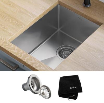 Tarja 1 Tina 14" (31 cm) Marca: KRAUS Modelo: KHU101-14 Color: Acero Inox (400 USD) (05 2026)