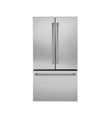 Refrigerador Bottom Freezer French Door de Piso Statement 36" (90 cm) Marca: Monogram Modelo: ZWE23PSNSS Color: Acero Inoxidable ($9,999 USD).