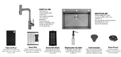 Paquete All in One KELE WORKSTATION BG (83.8x55.9CM) Marca: Kele Modelo: KWS0111-BG Acabado: BlackGun (07 2026)